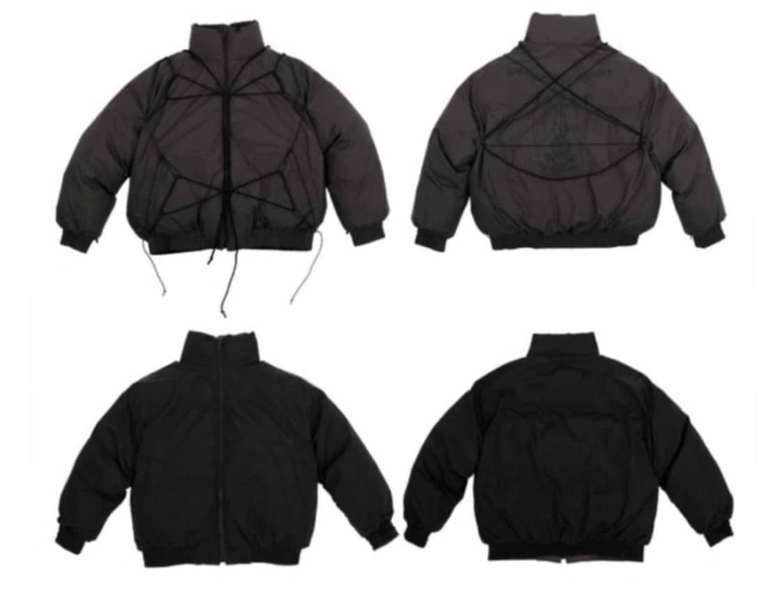 [OJOS] 오호스 타이 리버시블 패딩 블랙 상품이미지1