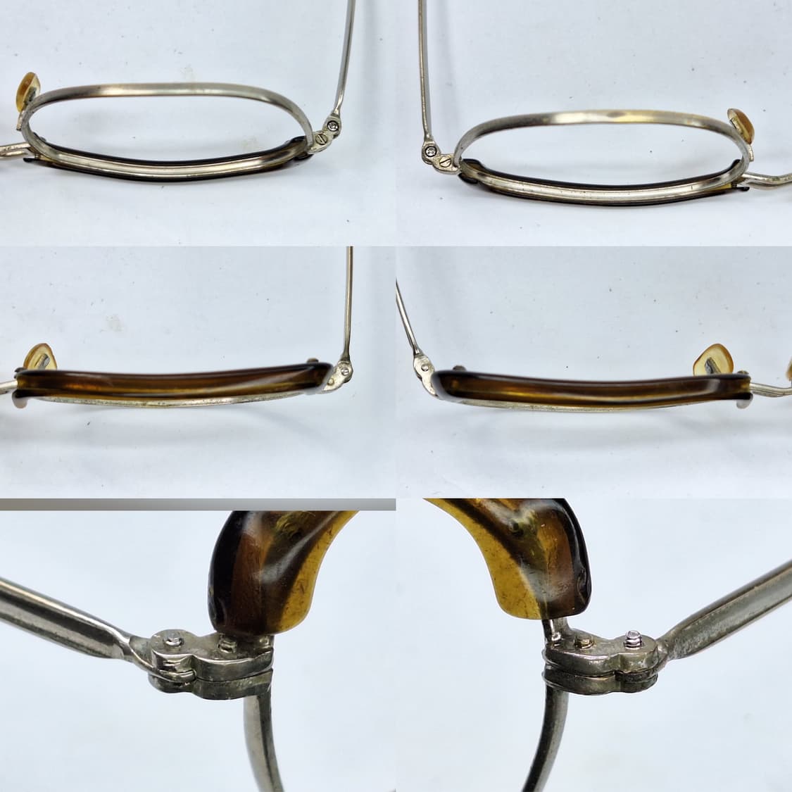 90s 일본 빈티지 브로우라인 슬림 하금테 안경테 55mm 클래식 앤틱  상품이미지6