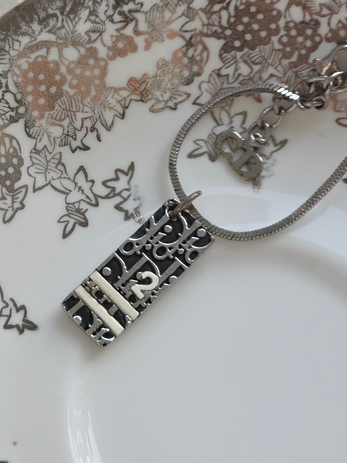 디올 은장 블랙실버 트로터 dior 로고플레이트 목걸이 상품이미지2