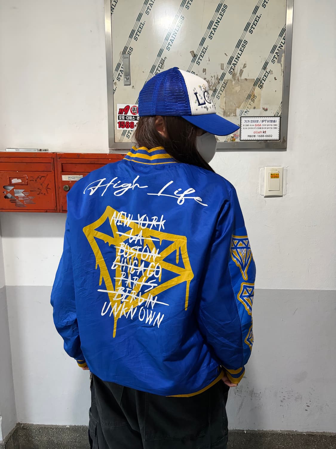 90s 올드스쿨 빅로고 블루 스타디움jk 상품이미지1