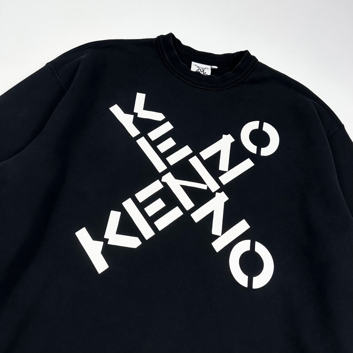 KENZO 겐조 크로스 로고 프린팅 맨투맨 블랙 M 상품이미지3