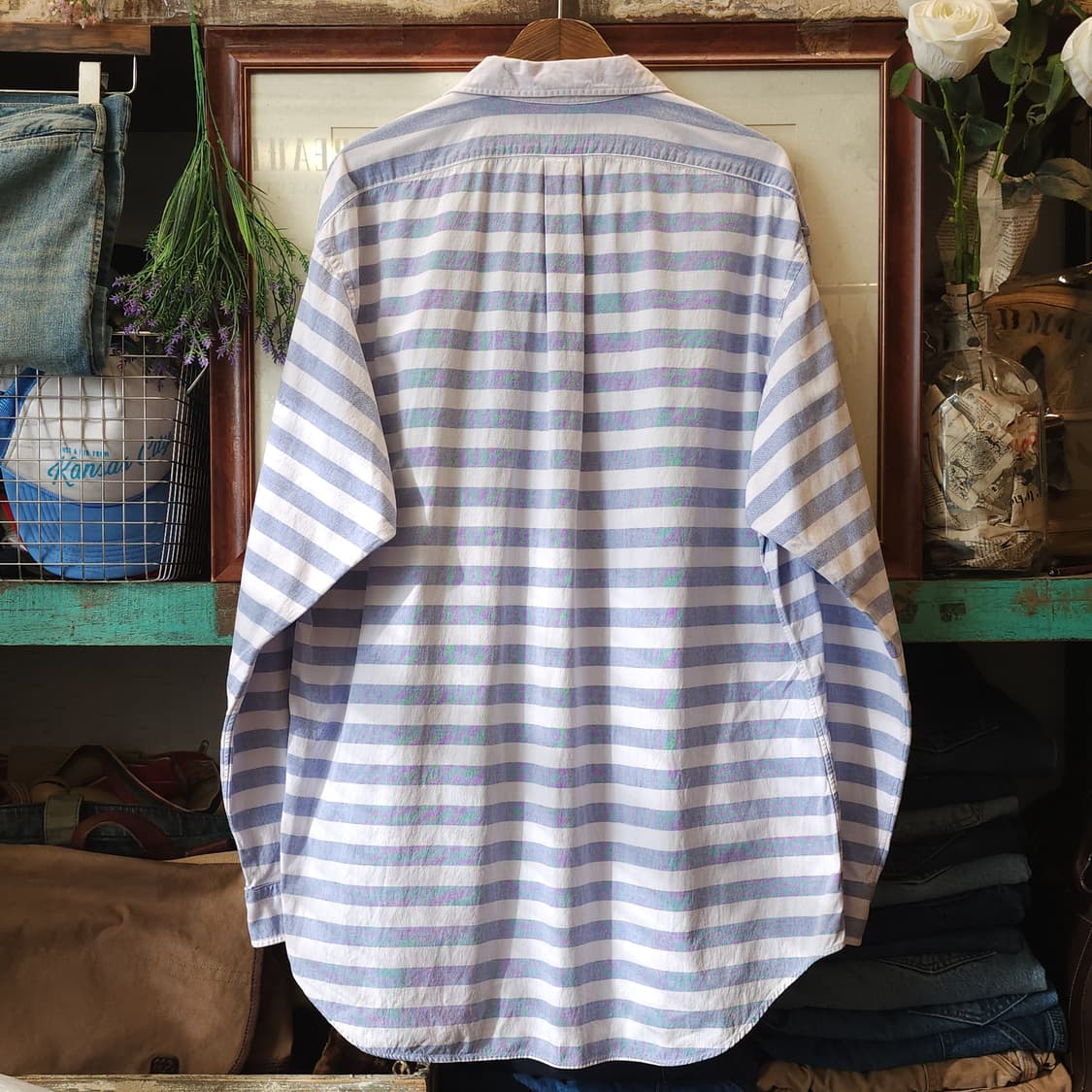 90s 폴로 럭비티 카라티 프리즈너 옥스포드 셔츠 usa 메이드 xl 상품이미지2