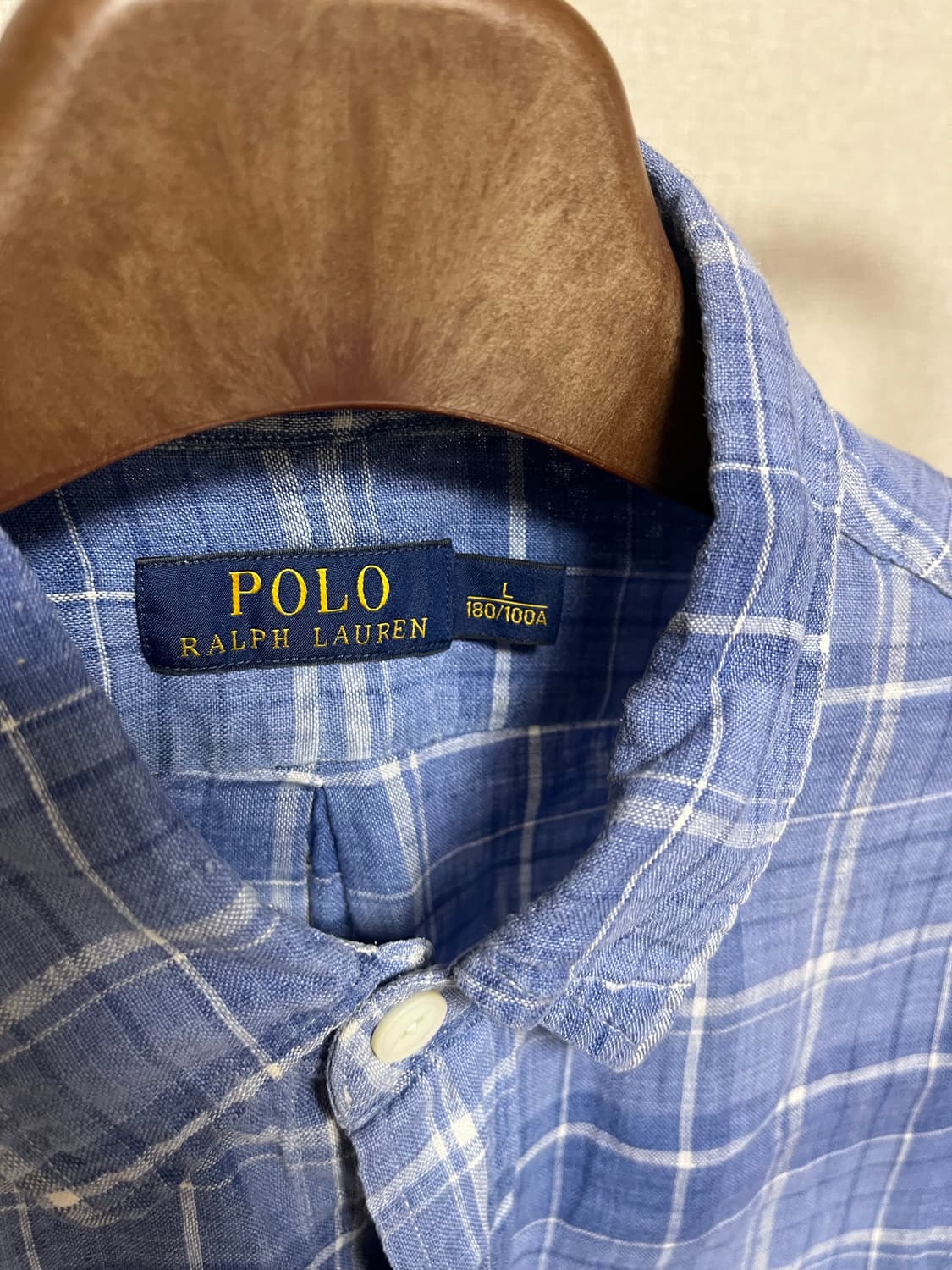폴로 리넨 체크 셔츠 L 상품이미지2