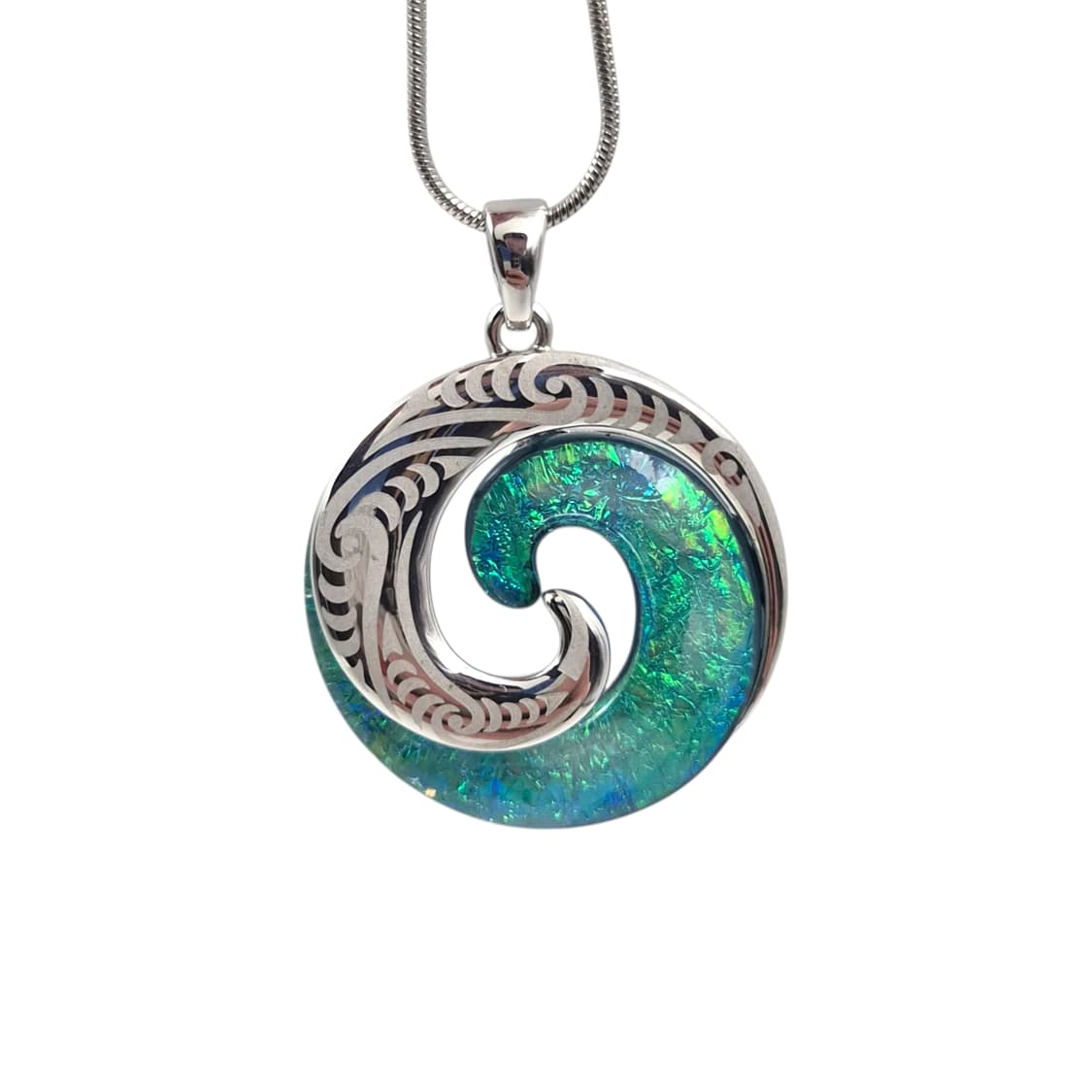 90s 뉴질랜드 파우아 자개 소용돌이 목걸이 상품이미지1