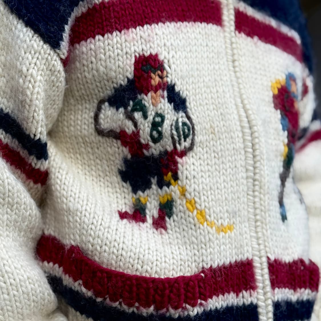 빈티지 아이스하키 패턴 코위찬 스웨터 F 상품이미지9