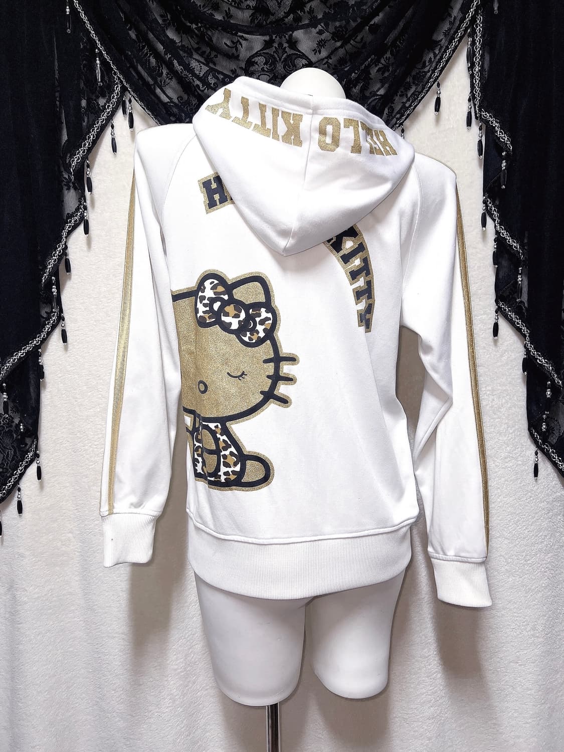 헬로키티 레오파드 호피 골드글리터 후드집업 오네갸루 펑크 헤이세이 시부야 상품이미지7