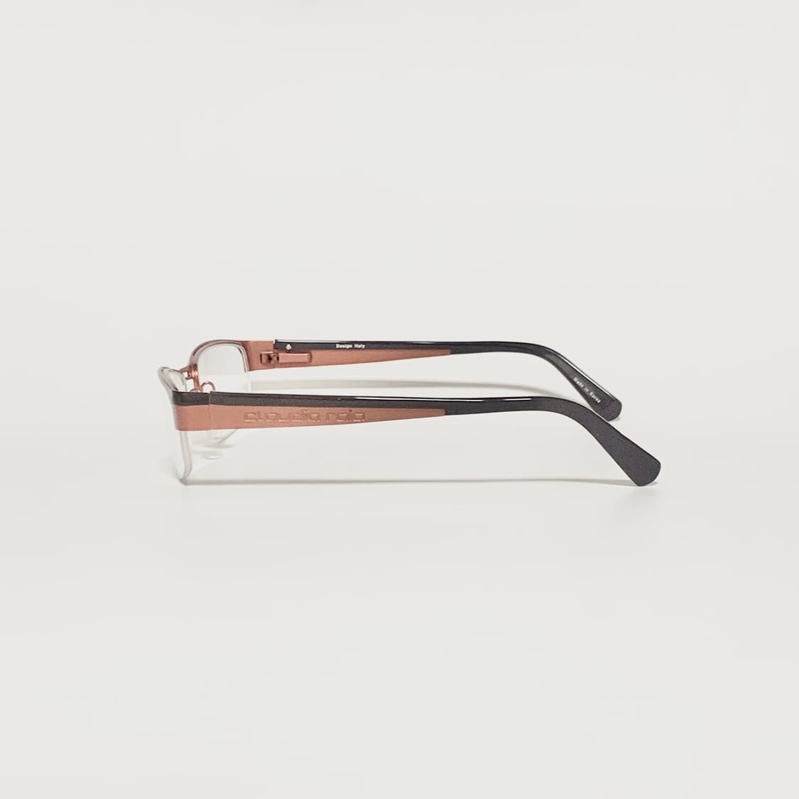 973 오버사이즈 슬림 브라운/코퍼 사각 반무테 안경테 픽키 상품이미지7