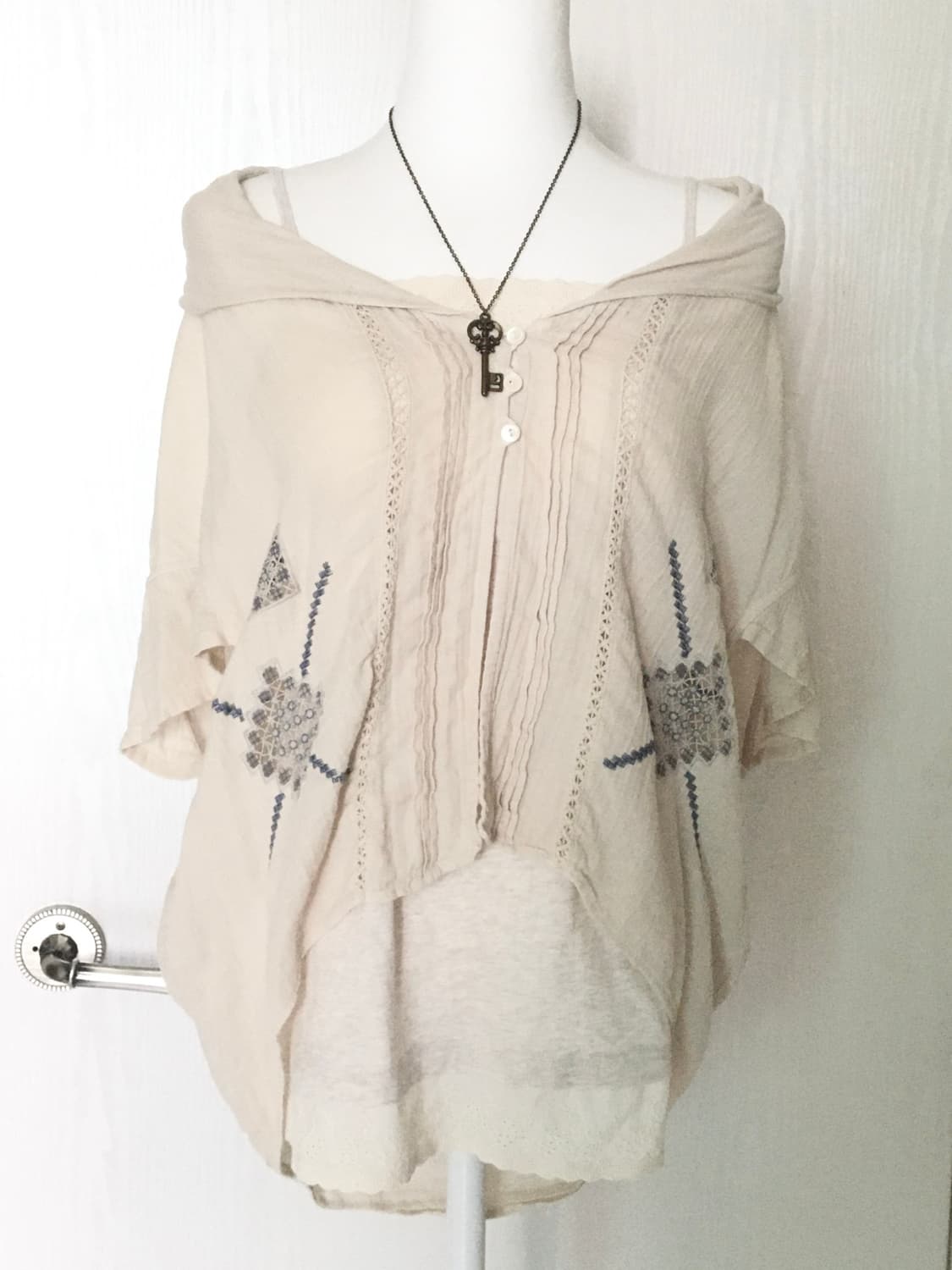vintage short-sleeve embroidered cardiga 상품이미지3