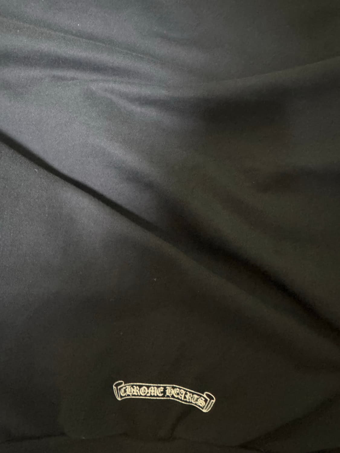 크롬하츠 버티컬 롱 플리스 후드집업 블랙 상품이미지4