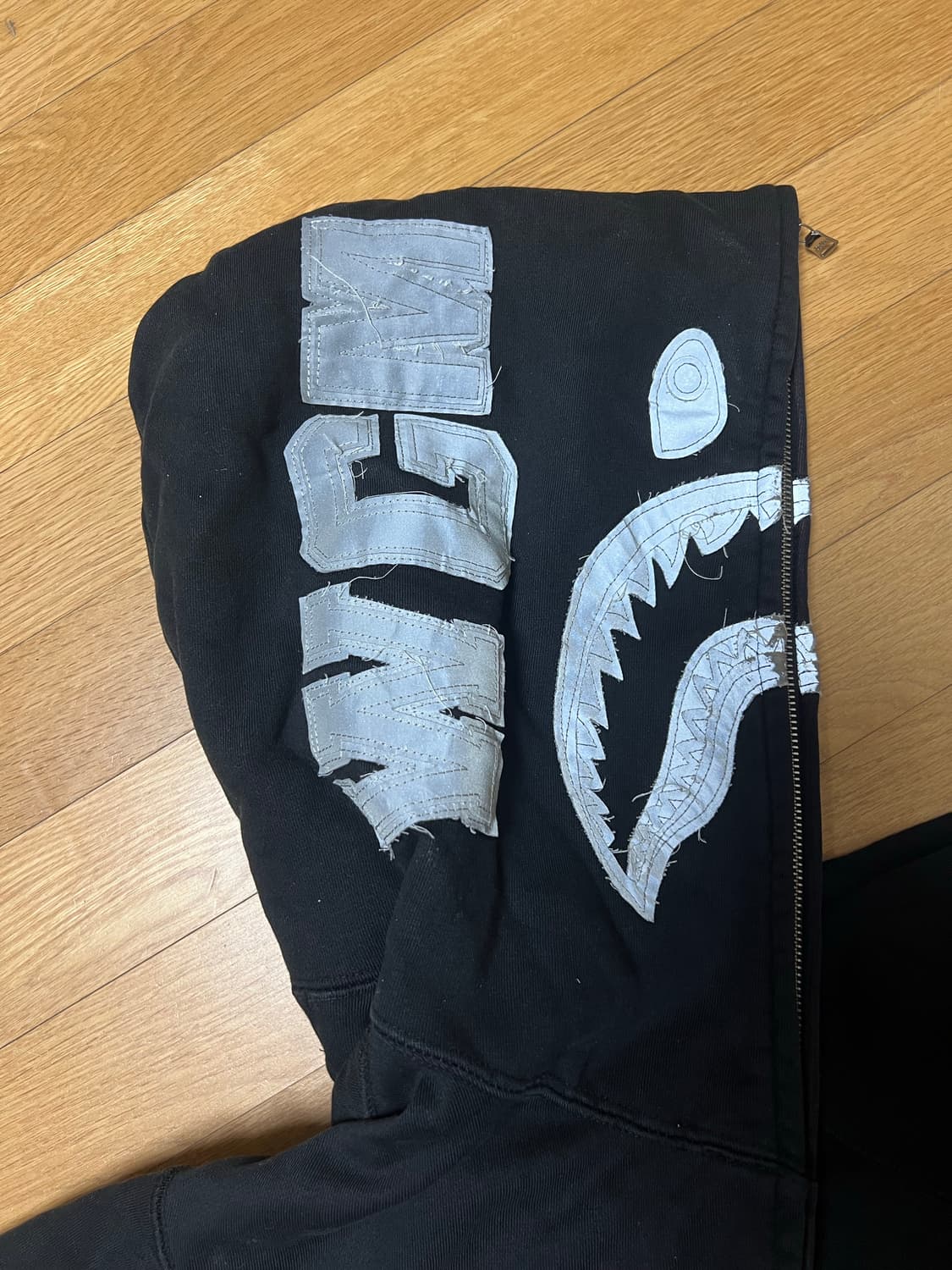 베이프 샤크 후드 블랙 집업 상품이미지9