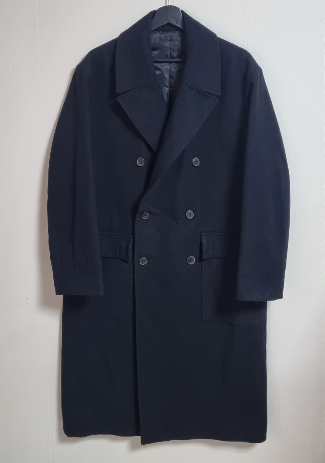 실측 M (95) PLAC 플랙 울혼방 블랙 코트 상품이미지1