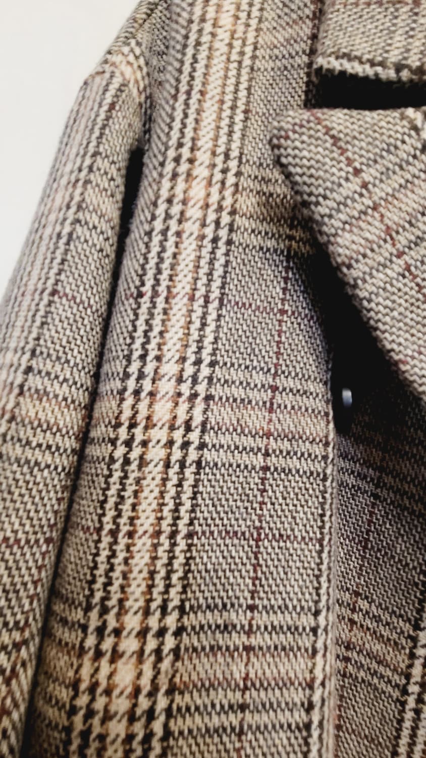 트위 체크 루즈핏 코트 상품이미지2