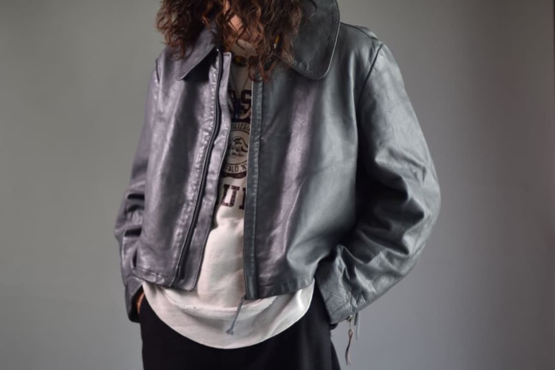 80s 독일군 서브마린 숏 레더 자켓 상품이미지9