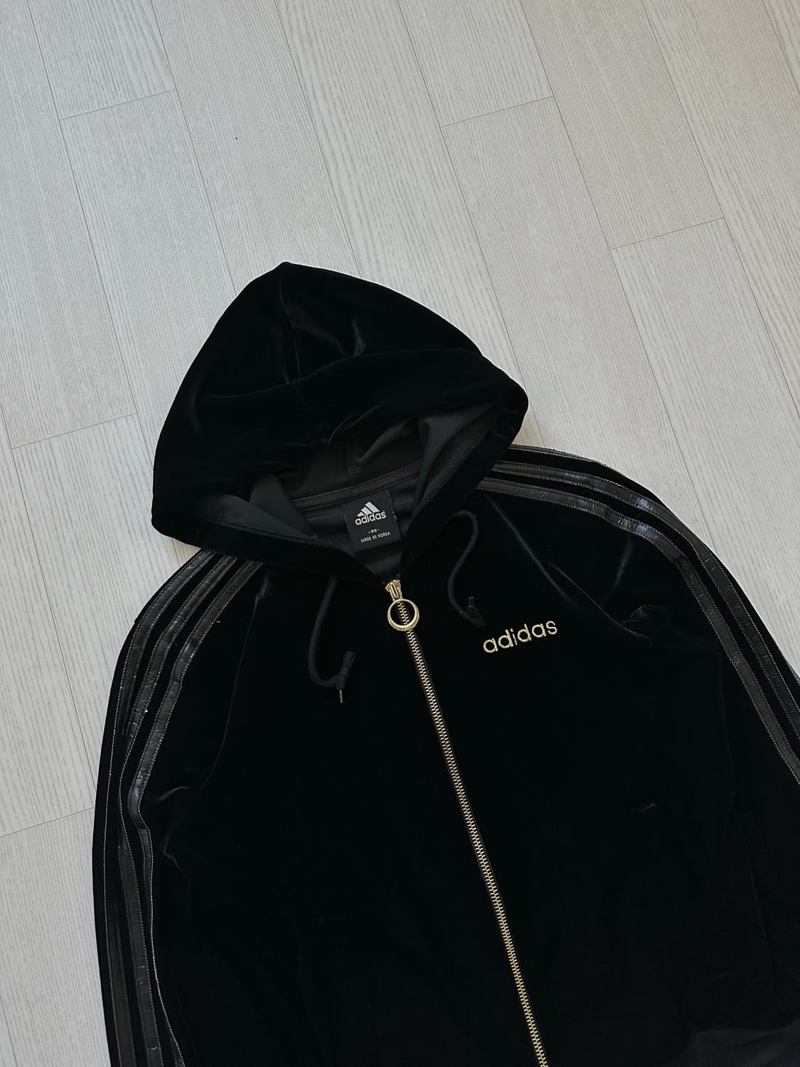 아디다스 00년대 올드스쿨 벨벳 사이드라인 후드집업 상품이미지6