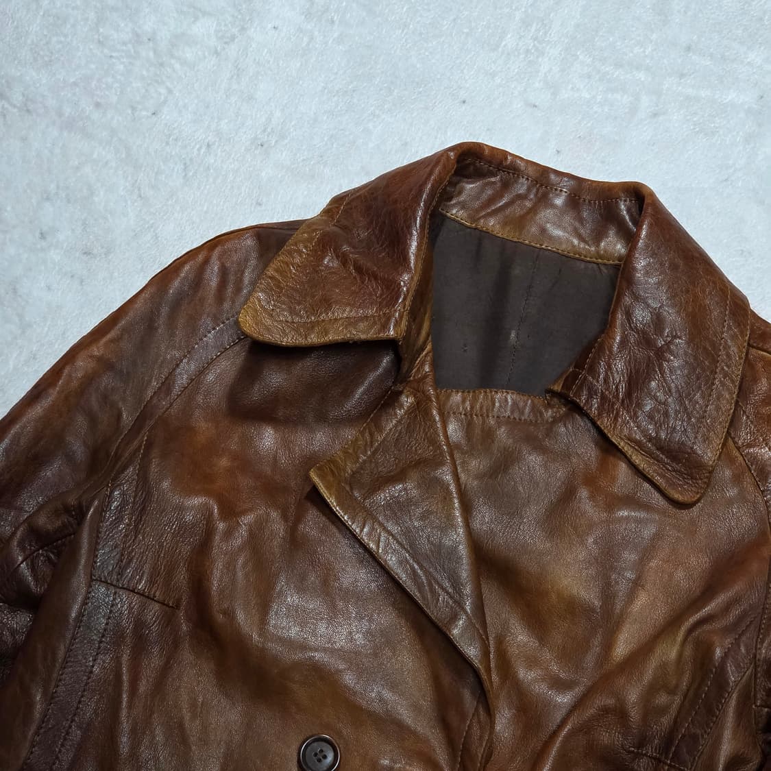 이태리산 리얼레더 브라운 가죽 코트 상품이미지2