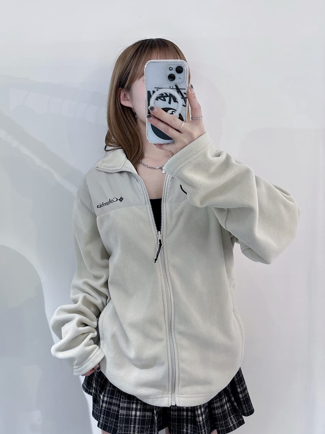 콜롬비아 크림 후리스 집업 상품이미지1