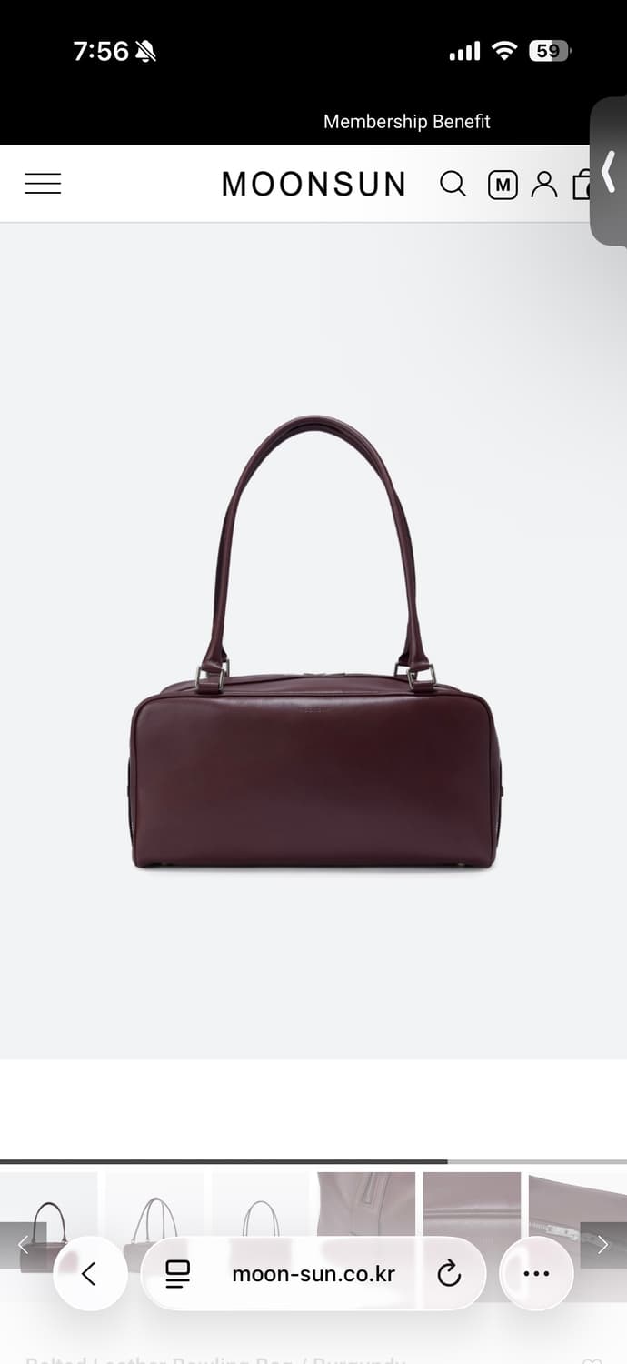 문선 레더 볼링백 버건디 상품이미지5