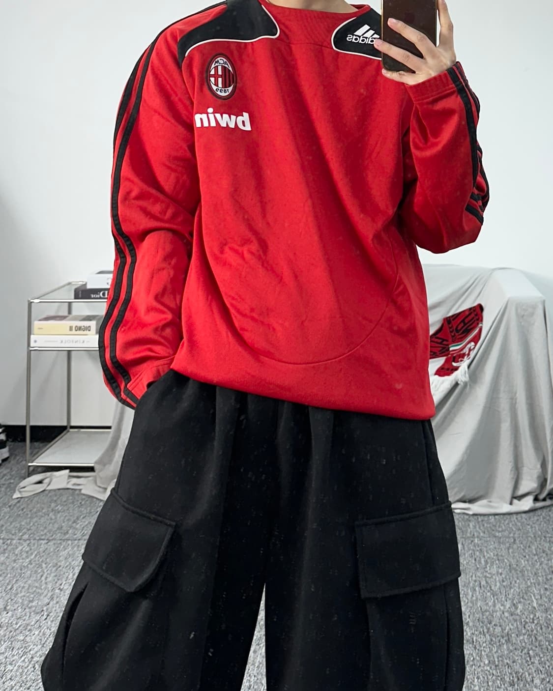 아디다스 08-09 AC 밀란 트레이닝탑 져지 XL 상품이미지3