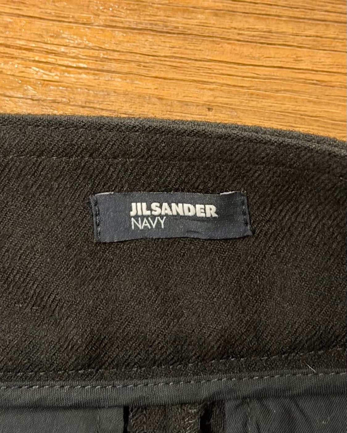 질샌더 네이비 블랙 핀턱 미디 와이드 팬츠 상품이미지7