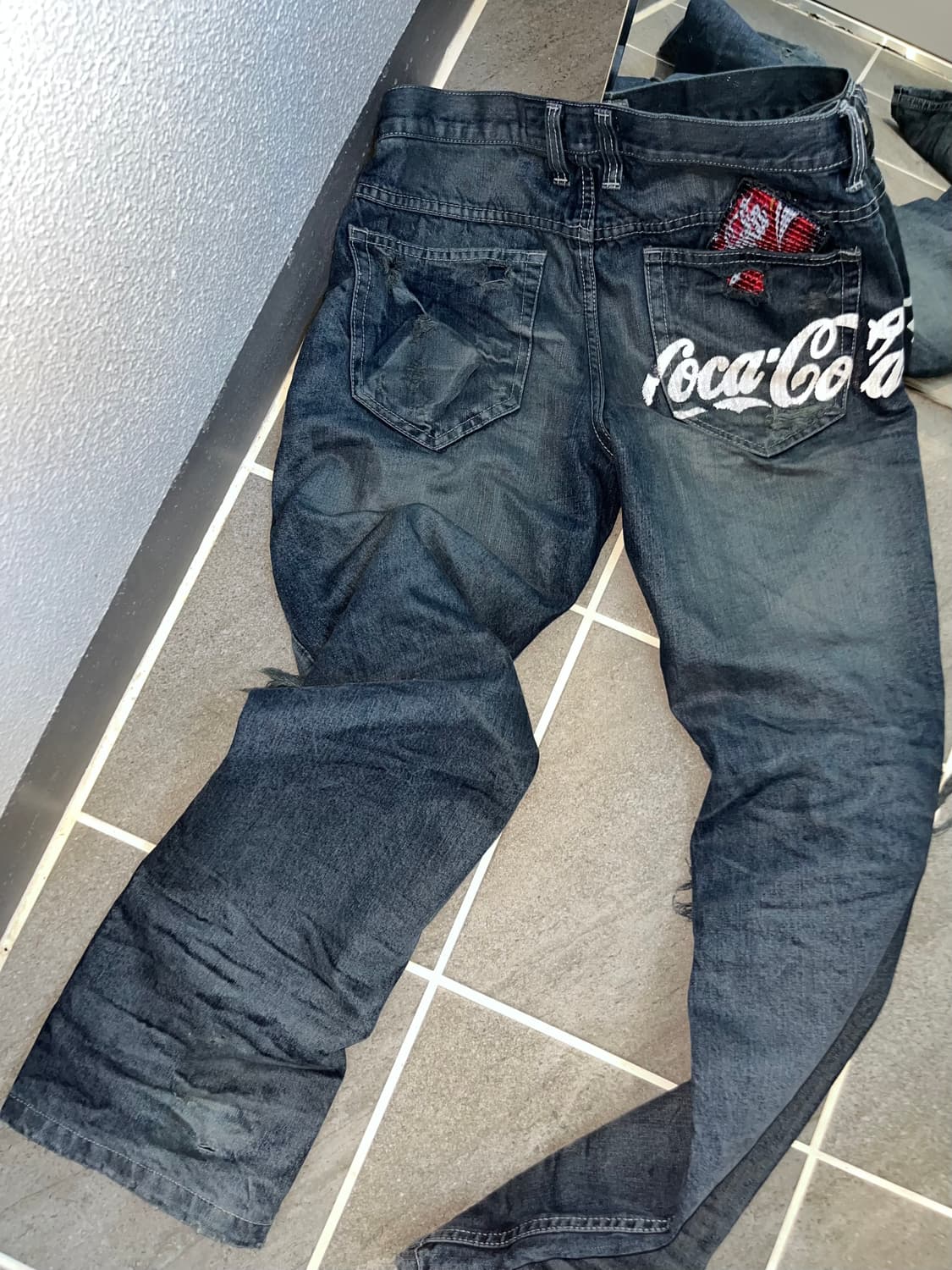 Vintage 디스트로이드 데님 팬츠 상품이미지5
