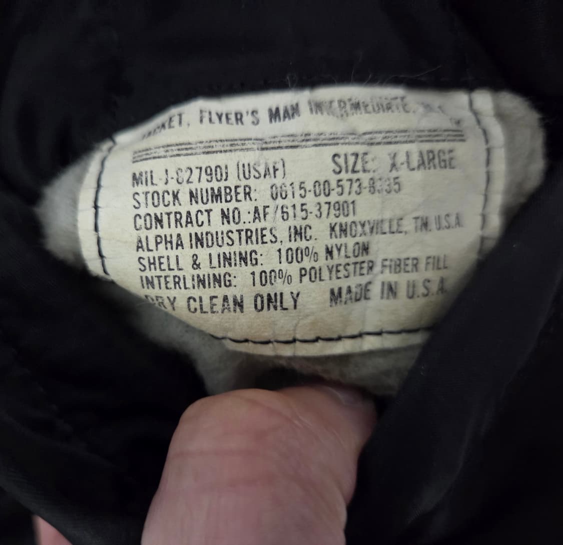 90s 알파인더스트리 ma-1 xl 상품이미지5