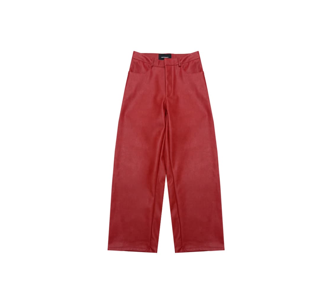 NAMILIA LEATHER BAGGY SUIT TROUSERS RED 상품이미지1