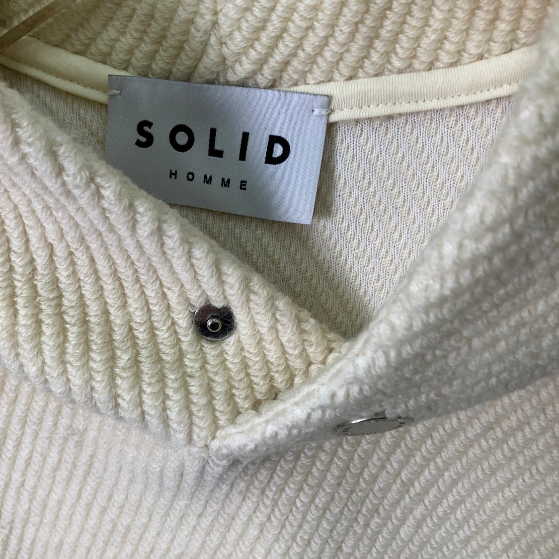 솔리드옴므 아이보리 니트 오버핏 후드 상품이미지7