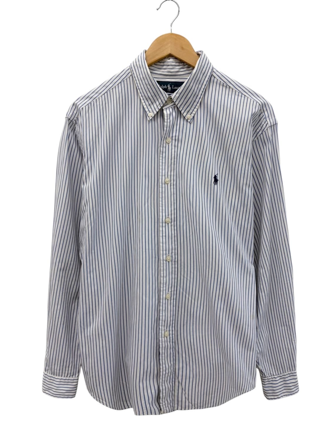 00년대 폴로 줄무늬 셔츠 화이트&스카이블루 (L) 상품이미지1
