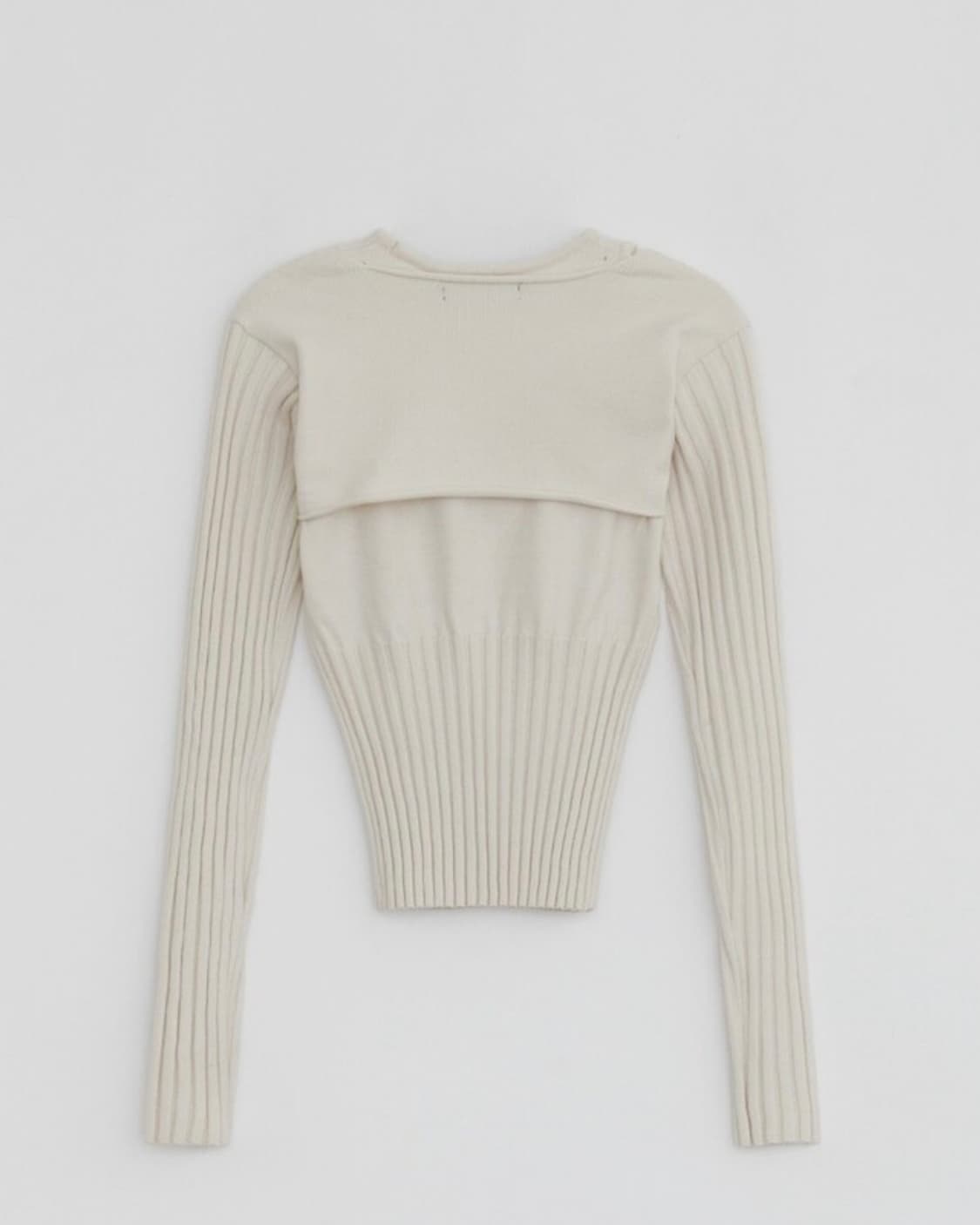 다이애그널 RIBBED BOLERO CARDIGAN (ivory) 상품이미지5