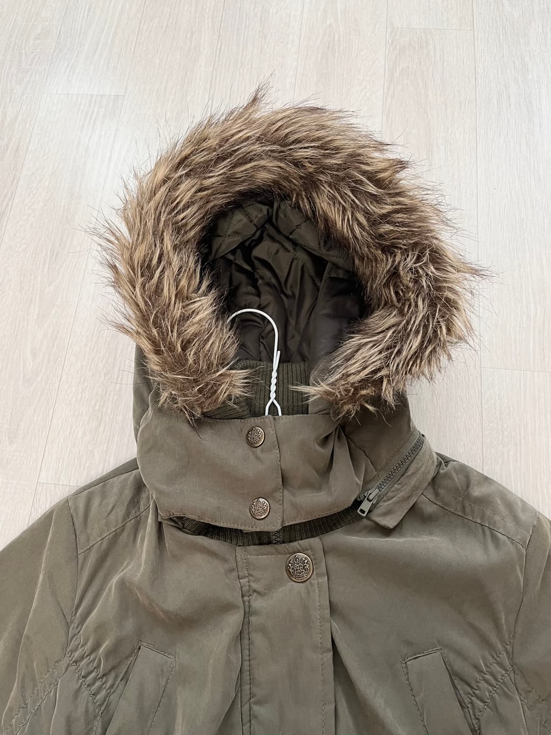 Pinky Palette 빈티지 퍼 후드 야상 파카 상품이미지3