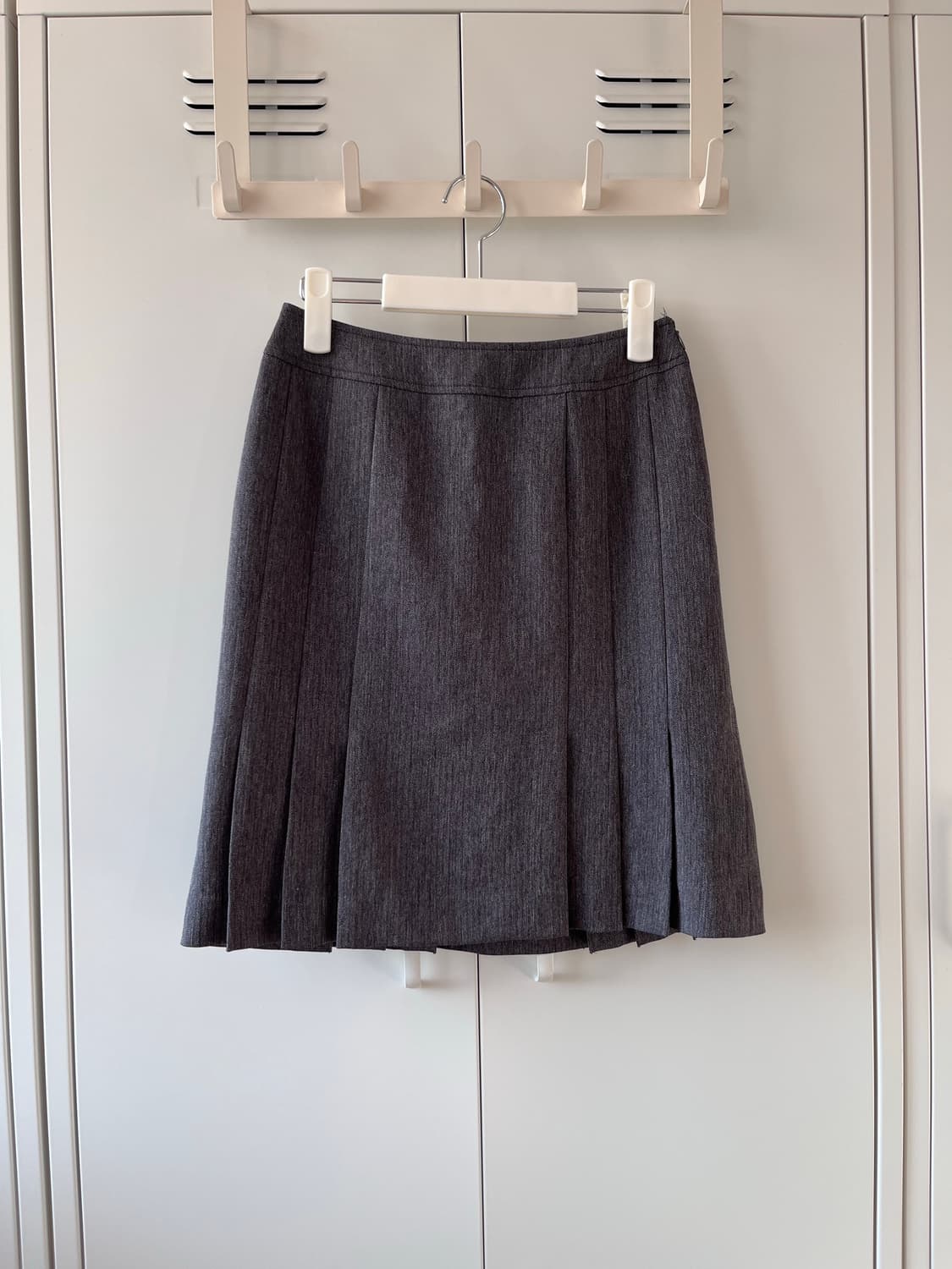 빈티지 핀턱 플리츠 주름 미디스커트 상품이미지8