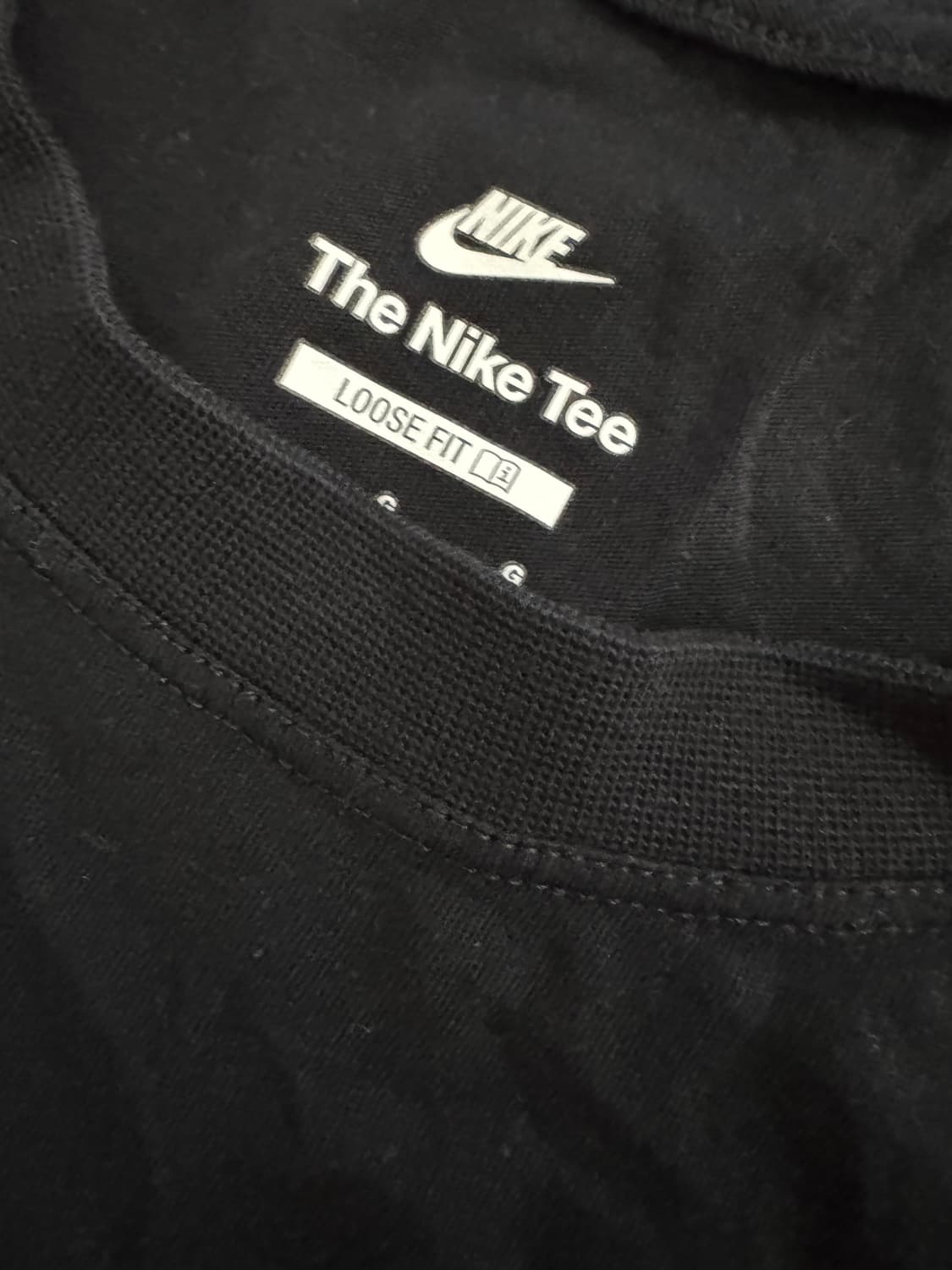 여성 나이키 Nike 빅 로고 크롭 반팔 티셔츠 L 블랙 상품이미지3