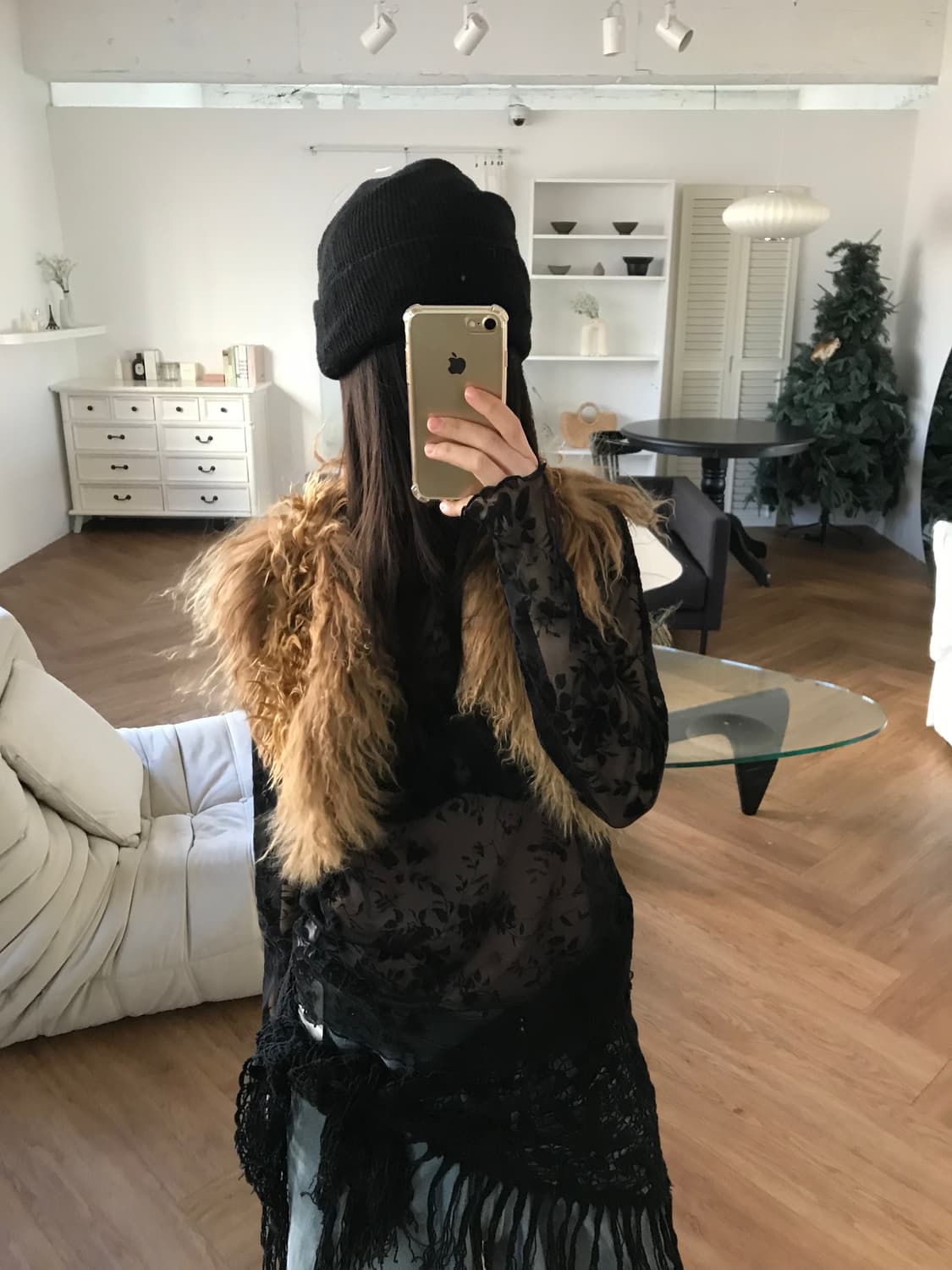  vintage brown fur vest 상품이미지5