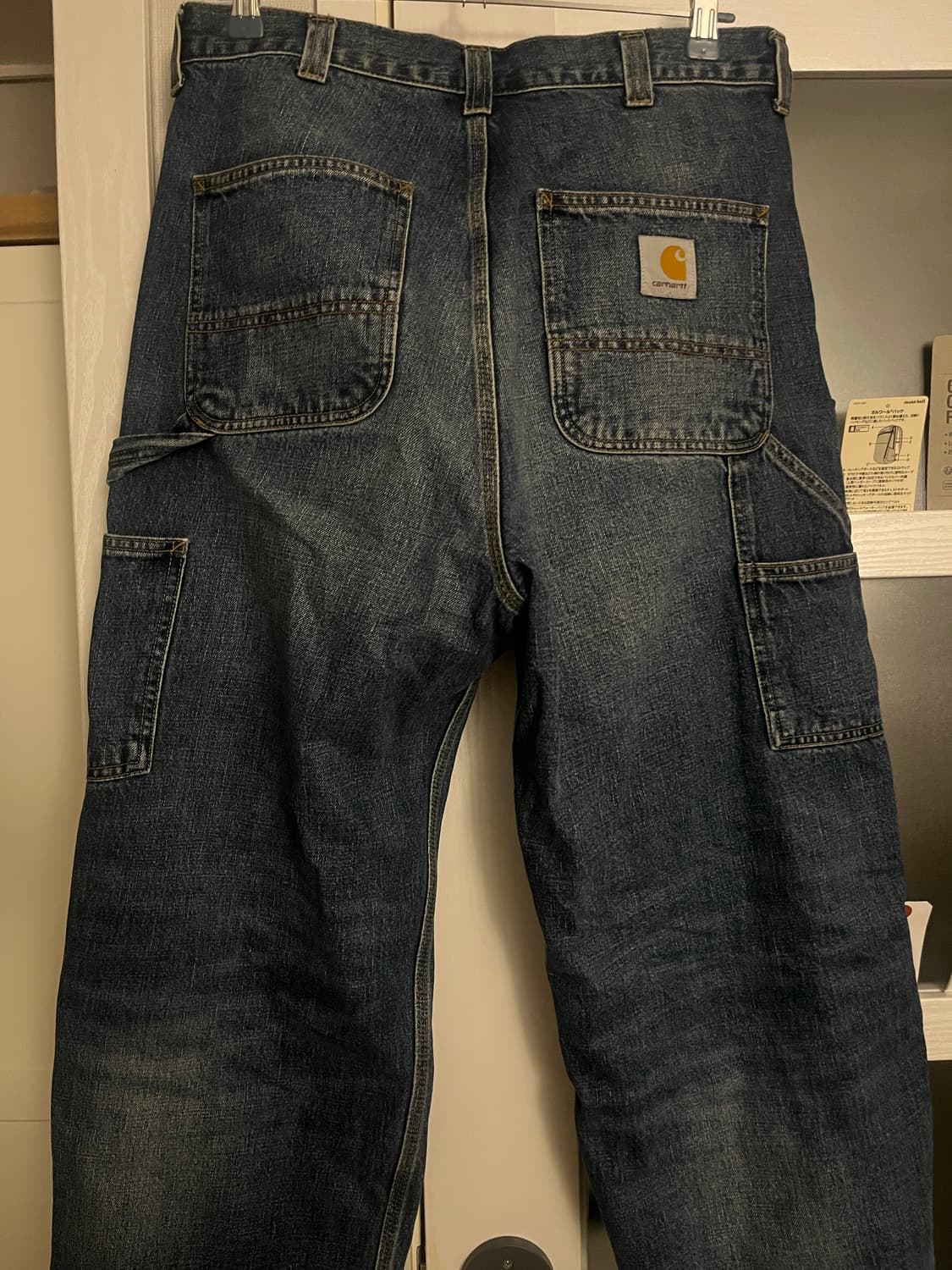 칼하트 OG 싱글니 팬츠 카마노 blue dark used wash S 상품이미지3