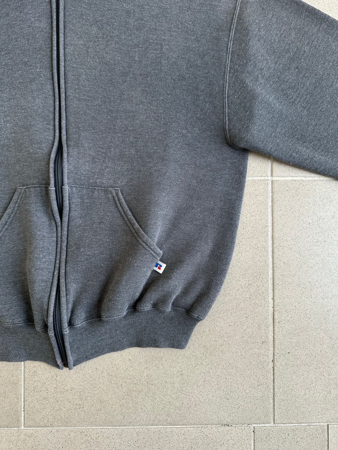 90s 빈티지 러셀 후드집업 다크그레이 L 상품이미지3