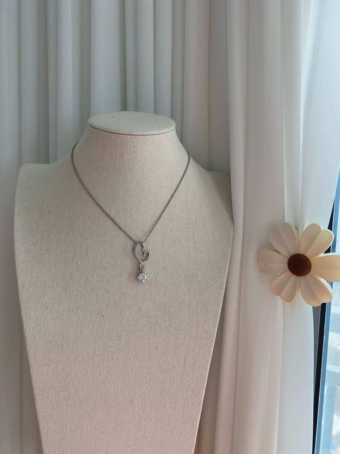 빈티지 하트 스톤 실버톤 목걸리 악세사리 주얼리 도매 상품이미지4