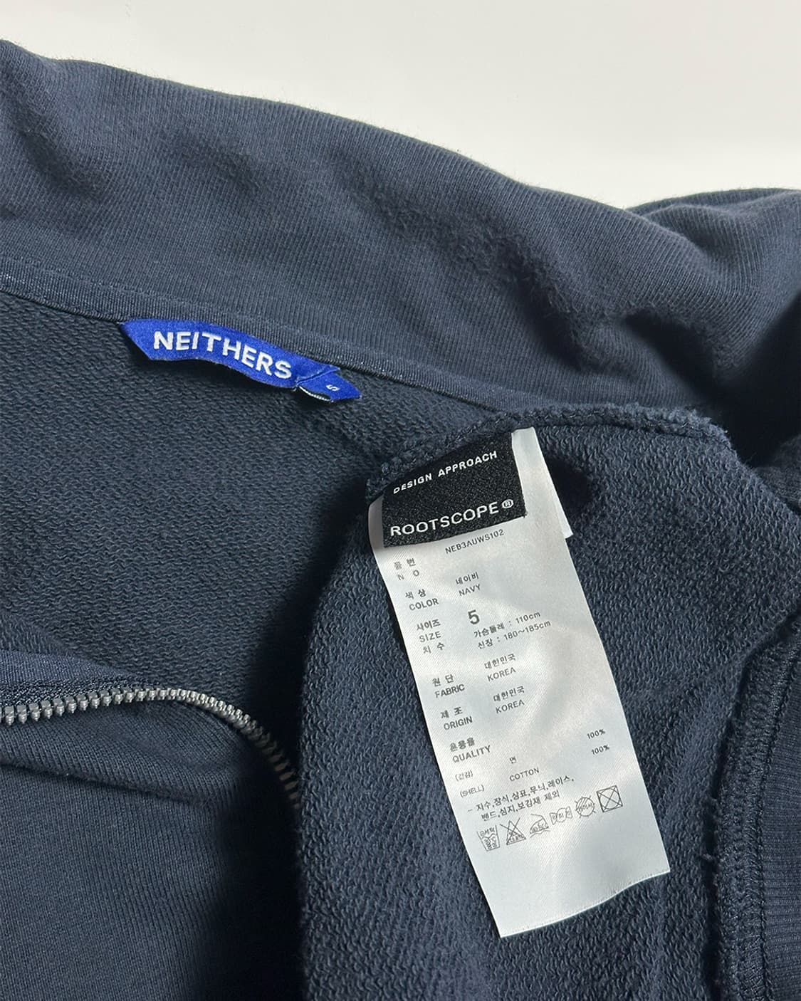 네이더스 반집업 맨투맨 네이비 상품이미지3