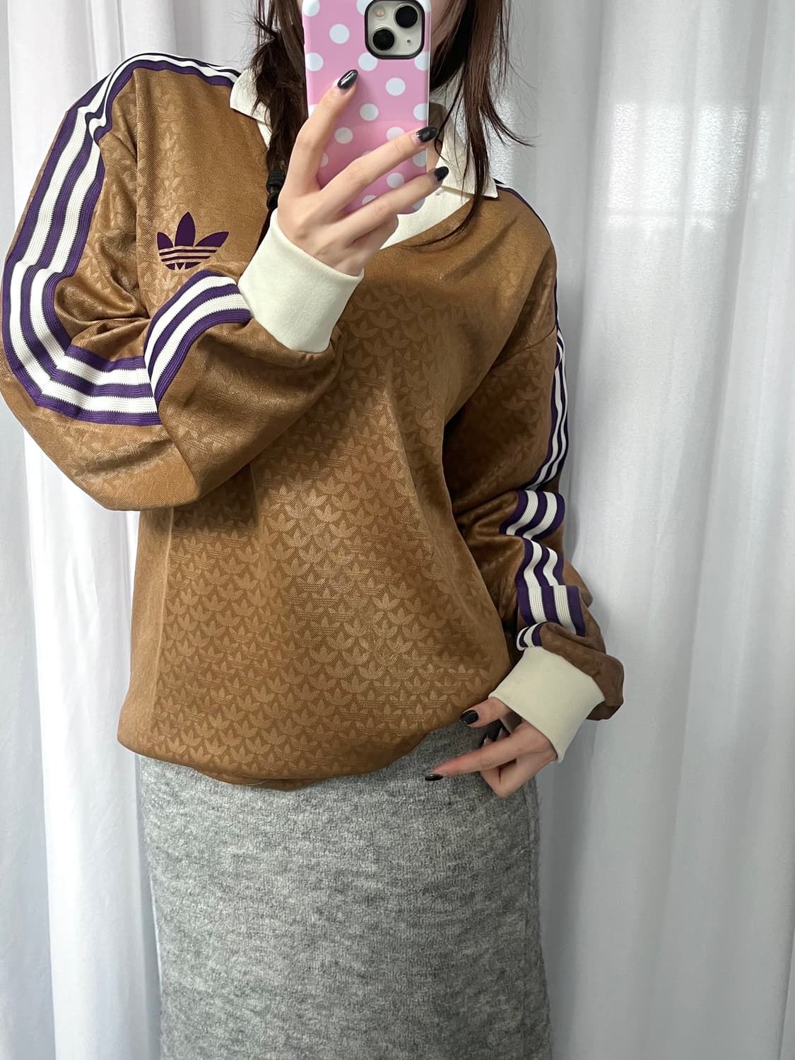 Adidas 아디다스 아디컬러 헤리티지 나우빈티지 카라 롱슬리브 데저트브 상품이미지7