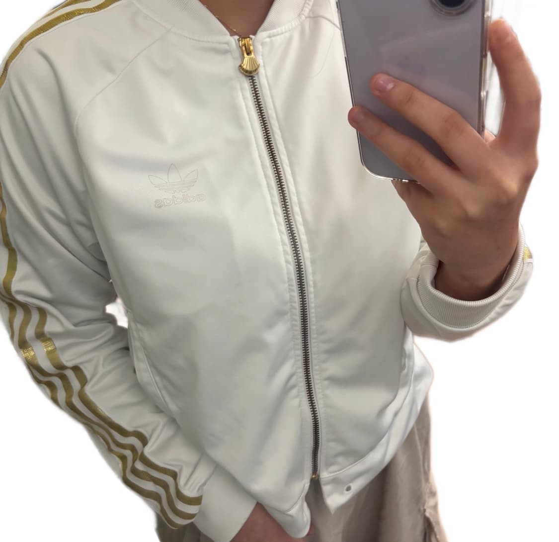 ⭐️아디다스 파이어버드 골드 글리터 라인 화이트 슈퍼스타 져지⭐️ 상품이미지1