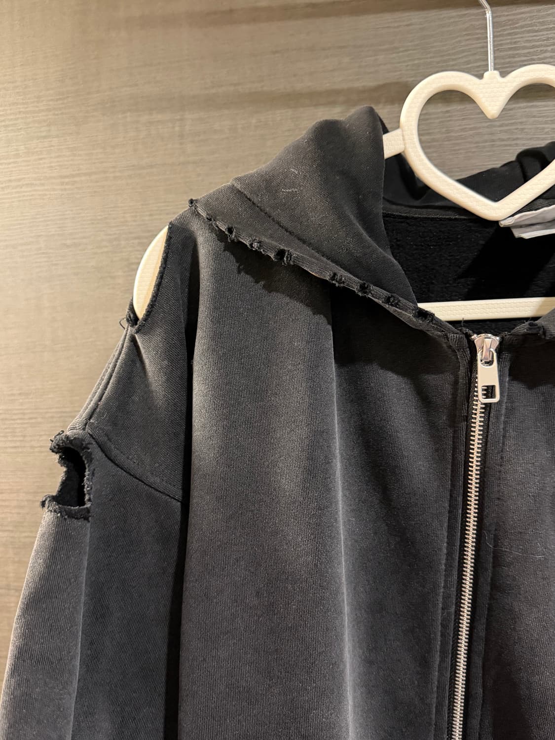 세인트 미카엘 데미지 집업 파카 블랙 XL 상품이미지6