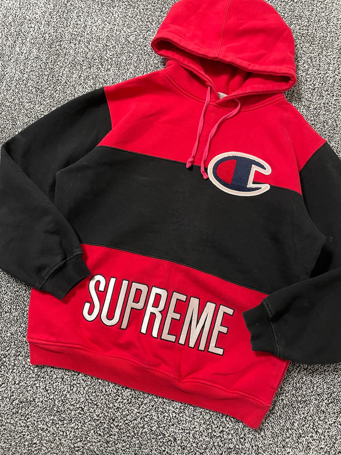 빈티지9. 챔피온 X 슈프림 콜라보 컬러블록 후드 티셔츠 후드티 스웻 상품이미지2