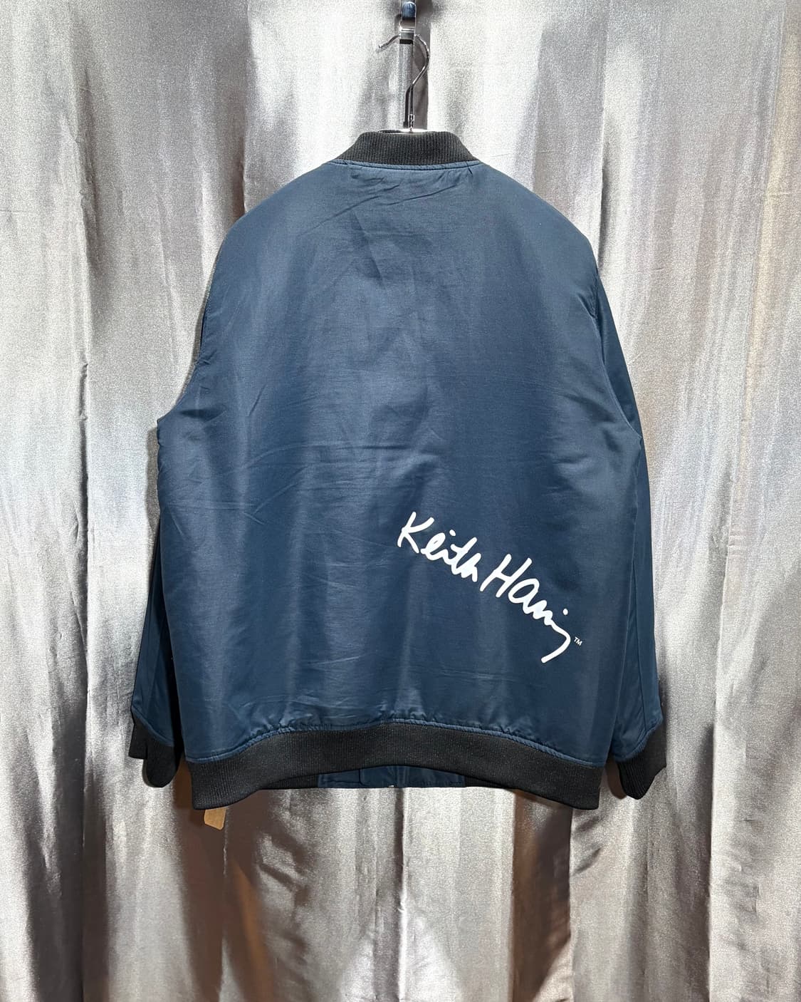 L 키스 해링 심볼로고 포켓 네이비 MA-1 자켓 상품이미지4