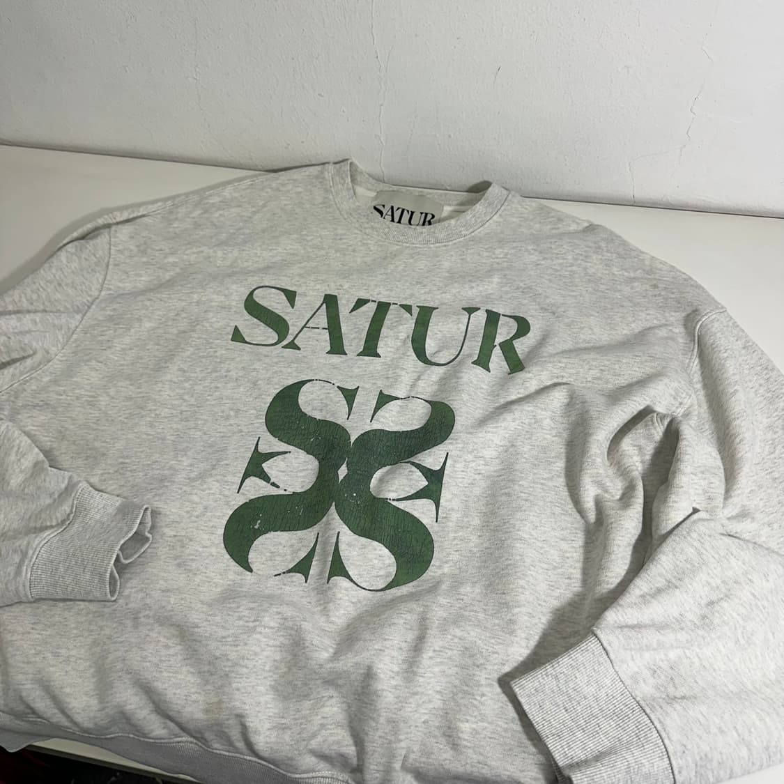 XL 세터 멜란지그레이 오버핏 빅로고 맨투맨 상품이미지2