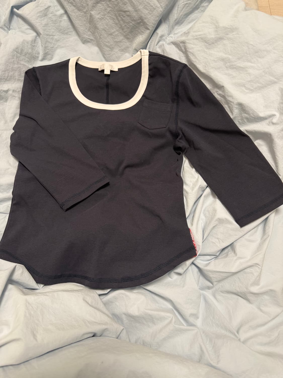 PWC 라운드넥 쓰리쿼터 슬리브 티_네이비 상품이미지2