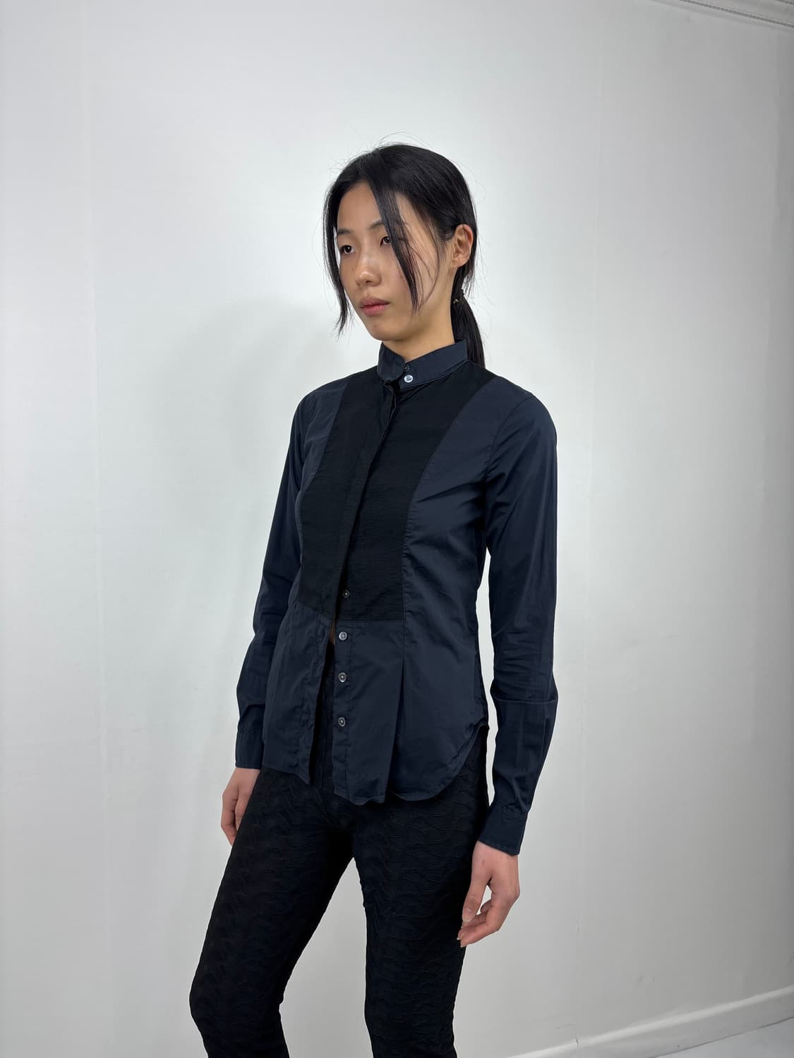 AX MIXED FABRIC PANEL SHIRT 상품이미지5
