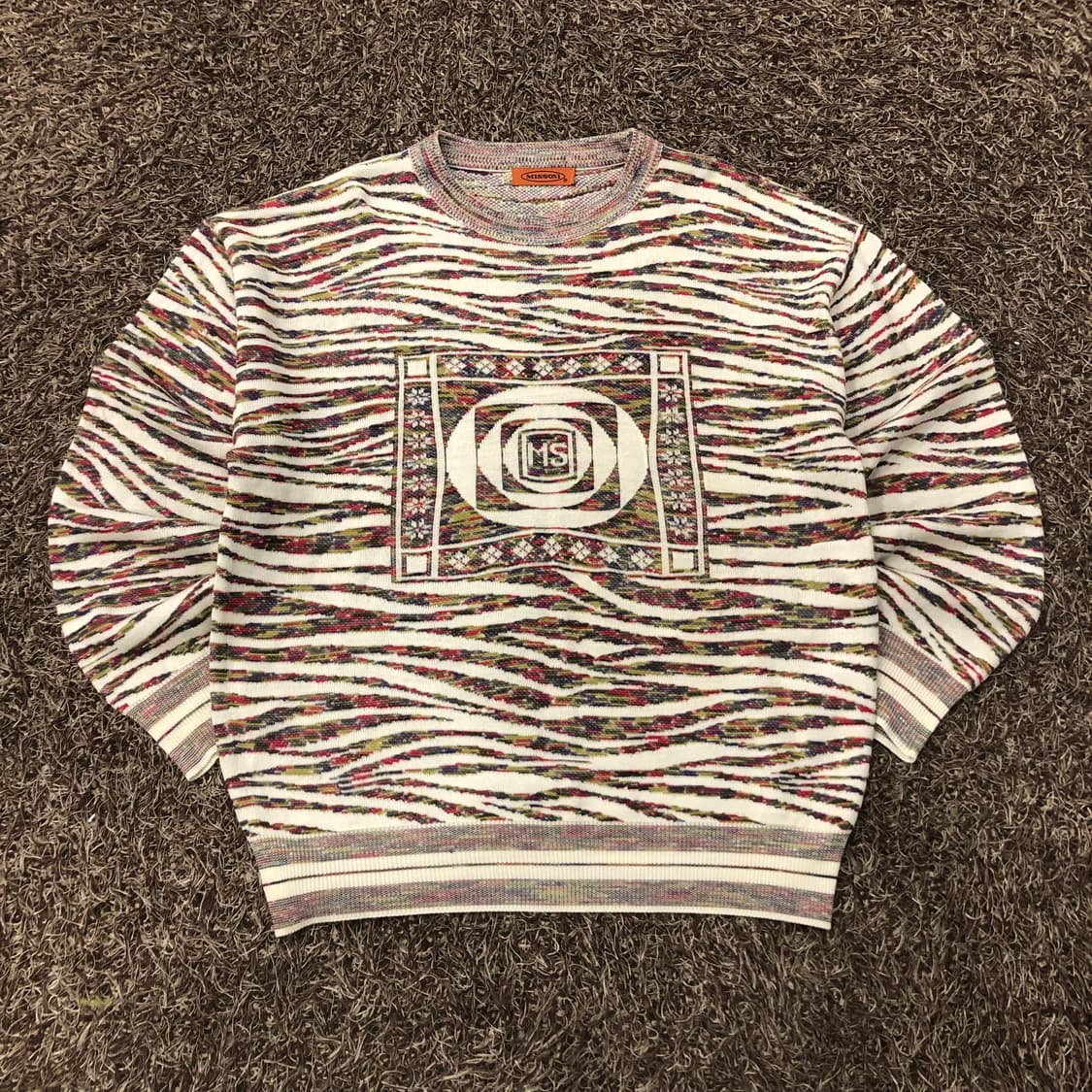 미쏘니 멀티컬러 패턴 니트 상품이미지1