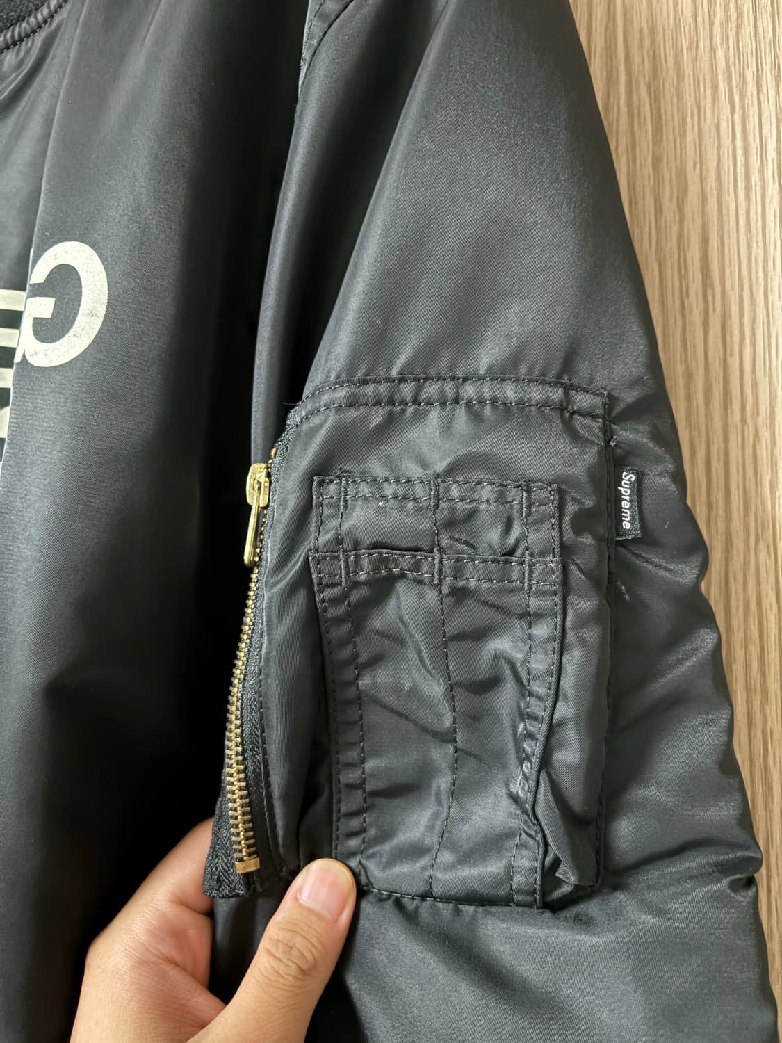슈프림 X 언더커버 리버서블 MA-1 봄버 자켓 블랙 L (FW16) 상품이미지4