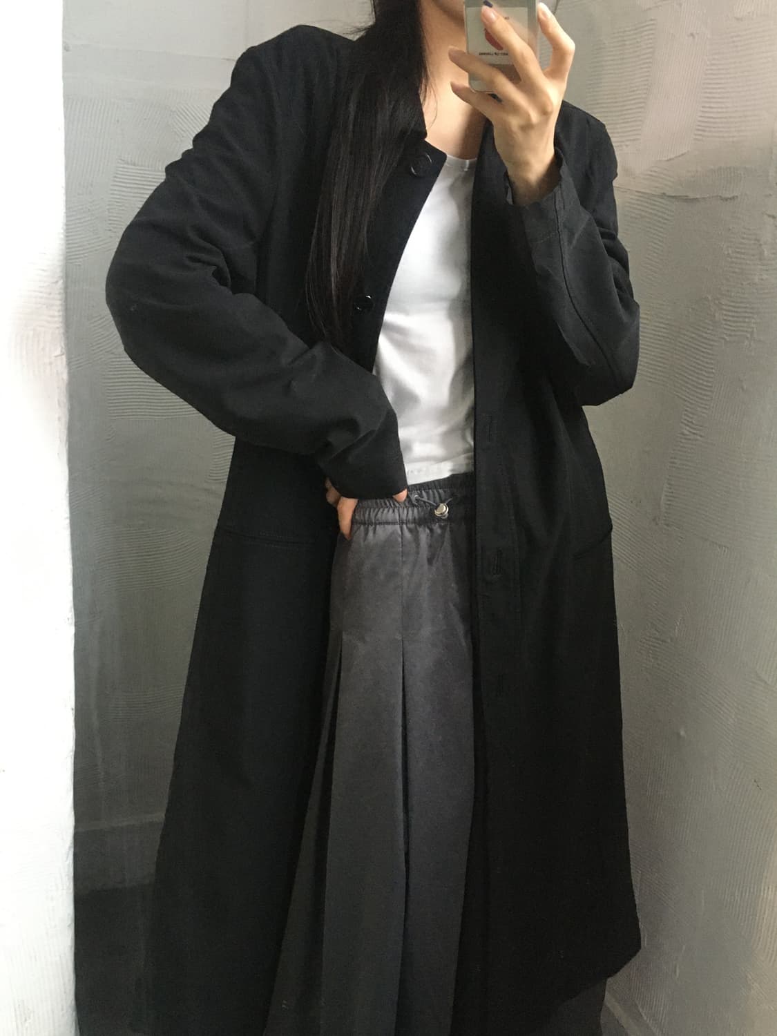 Prada 프라다 블랙 나일론 롱 코트 상품이미지2