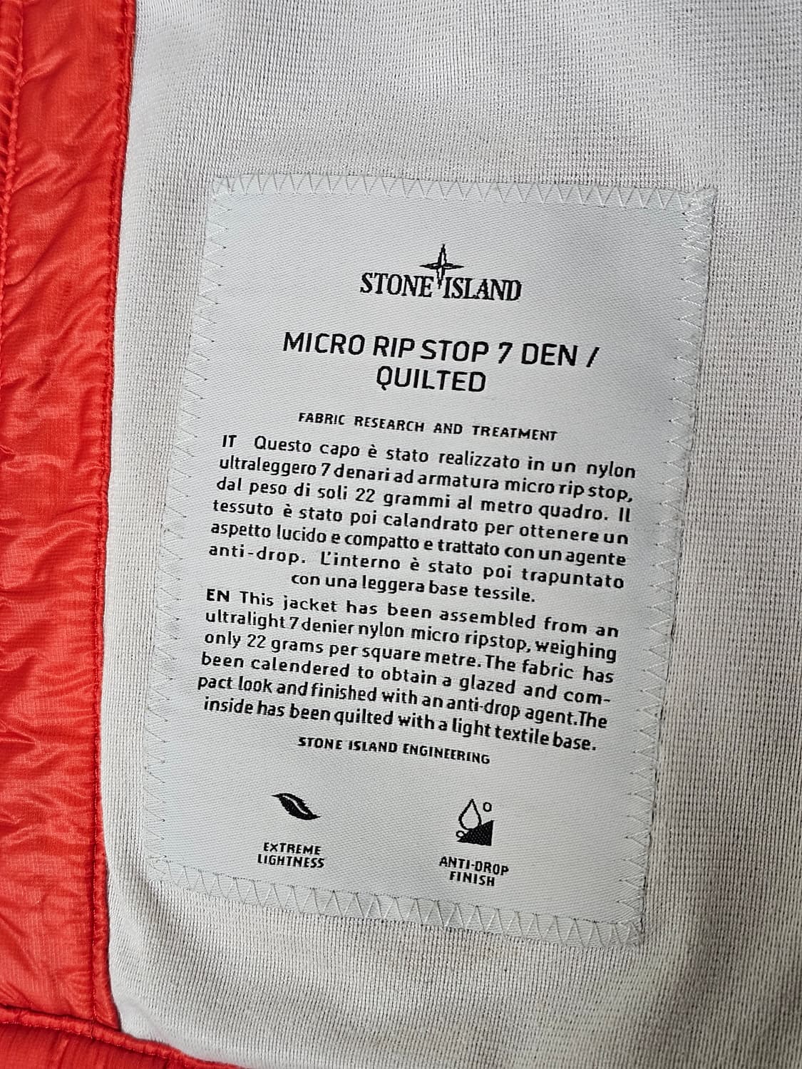 스톤아일랜드 MICRO RIP STOP 7 DEN / QUILTED 자켓 상품이미지6