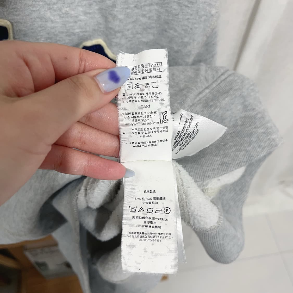 [정품] 폴로 그레이 POLO 아플리케 기모 후드티 [ M ] 상품이미지8
